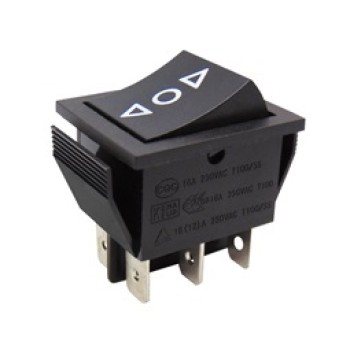 Διακόπτης Rocker Μεγάλος 6P/16A/250V με λυχνία ON-OFF RK1-01 2X3 Β/Β ''ΔΟΔ'' SOKEN Κόκκινος  Διακόπτες